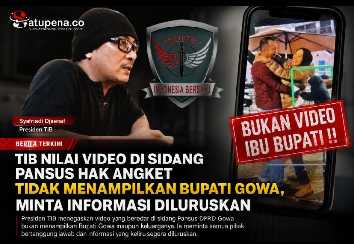 TIB Nilai Video di Sidang Pansus Hak Angket Tidak Menampilkan Bupati Gowa, Minta Informasi Diluruskan