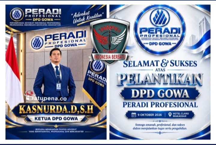 Kasnurda Pimpin DPD Gowa PERADI Profesional, TIB Berharap Kepengurusan Baru Perkuat Penegakan Hukum
