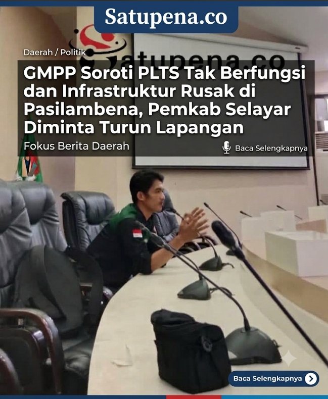 GMPP Soroti PLTS Tak Berfungsi dan Infrastruktur Rusak di Pasilambena, Pemkab Selayar Diminta Turun Lapangan