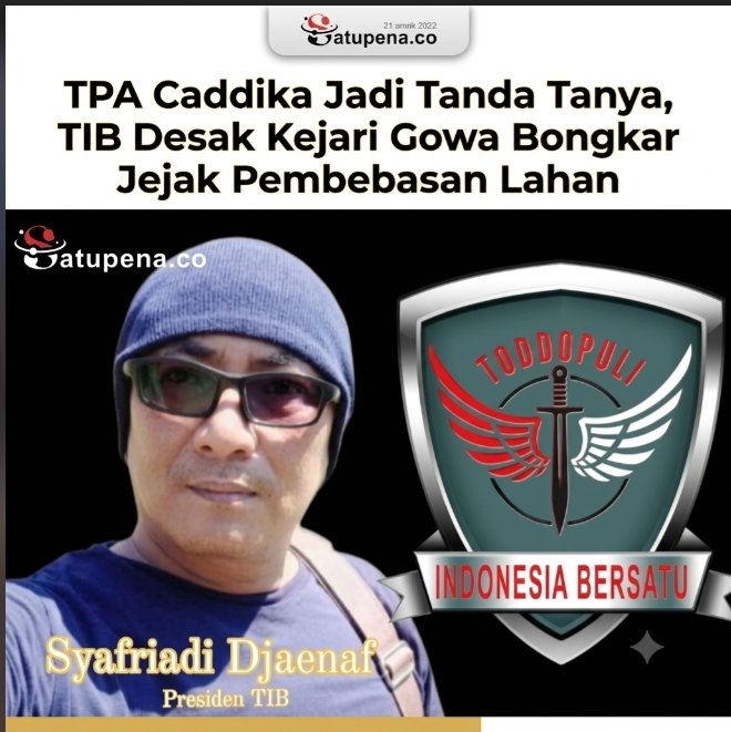 TPA Caddika Jadi Tanda Tanya, TIB Desak Kejari Gowa Bongkar Jejak Pembebasan Lahan
